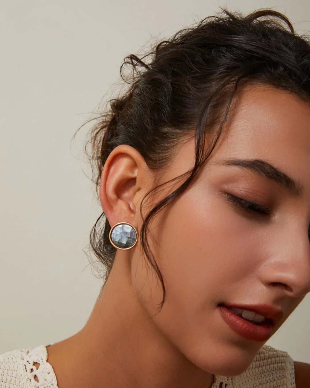 Aurora Shell Crackle Earrings