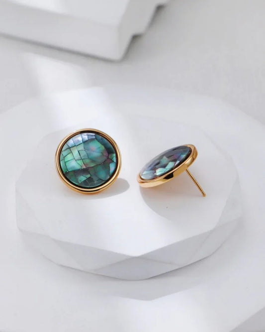 Aurora Shell Crackle Earrings