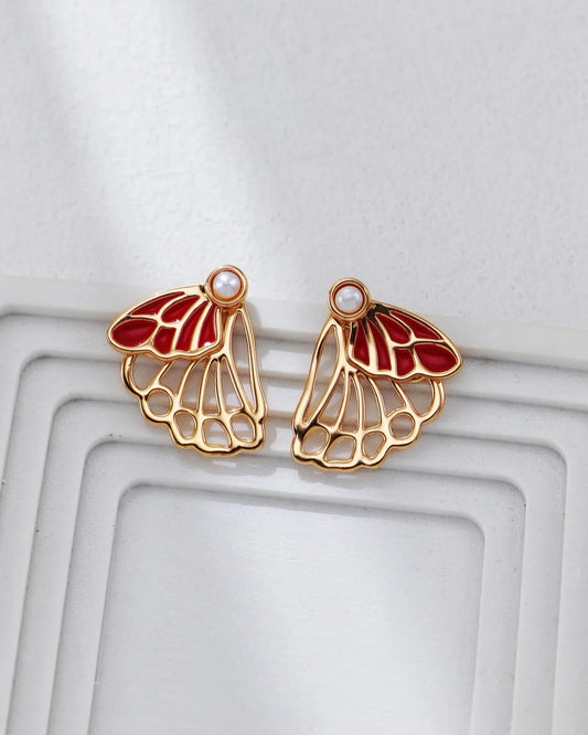 Crimson Butterfly Earrings