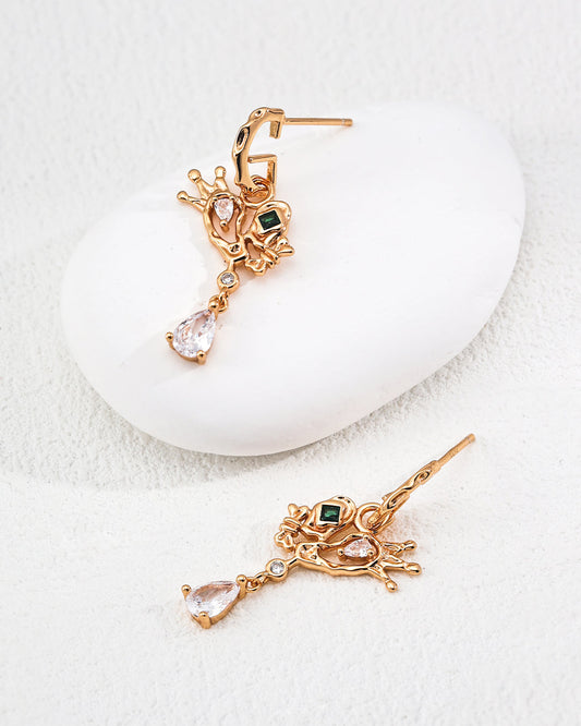 Krone av metall Joker-øredobber