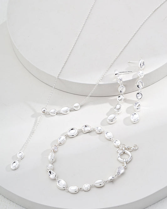 Silver bracelet on a white background