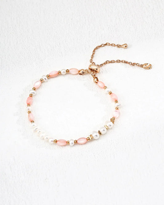 Rosé Shell Pearl Bracelet