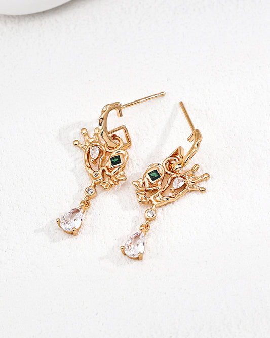 Krone av metall Joker-øredobber