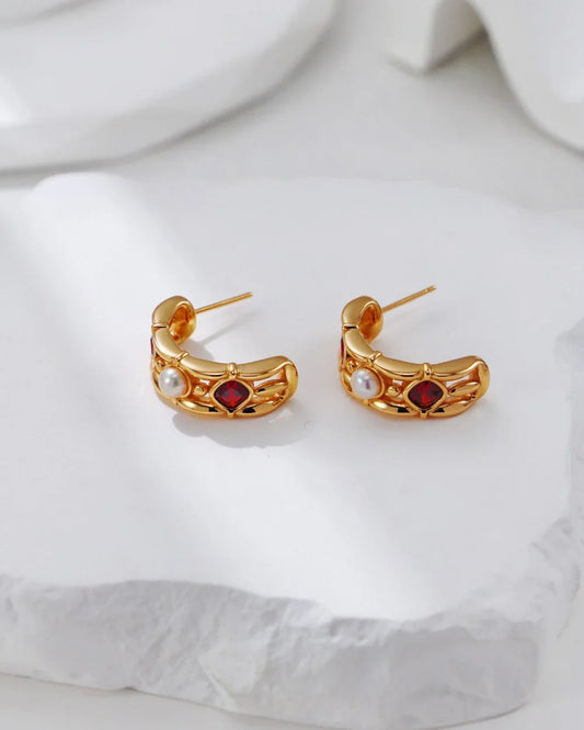 Scarlet Pearl Flame Øredobber