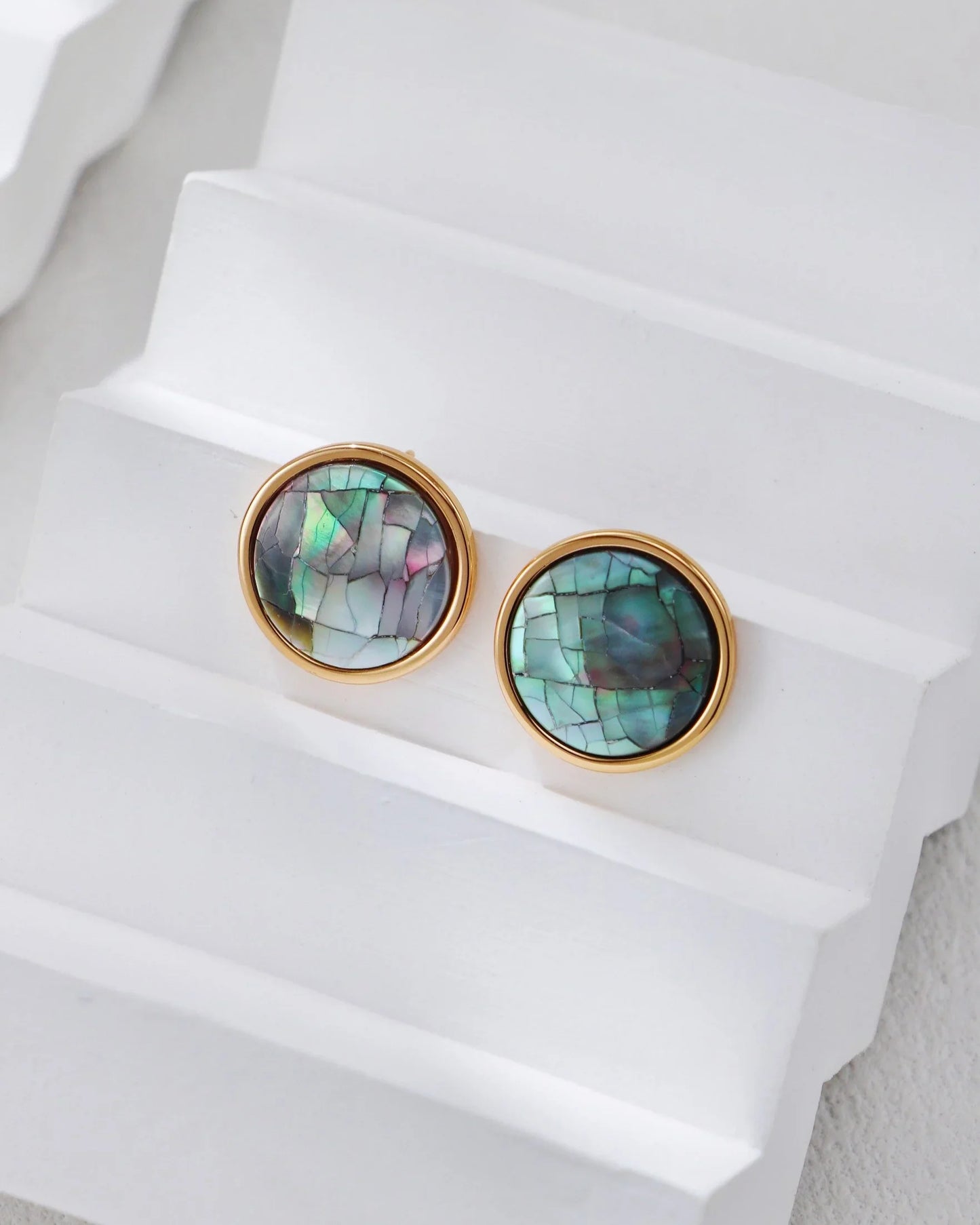 Aurora Shell Crackle-øredobber