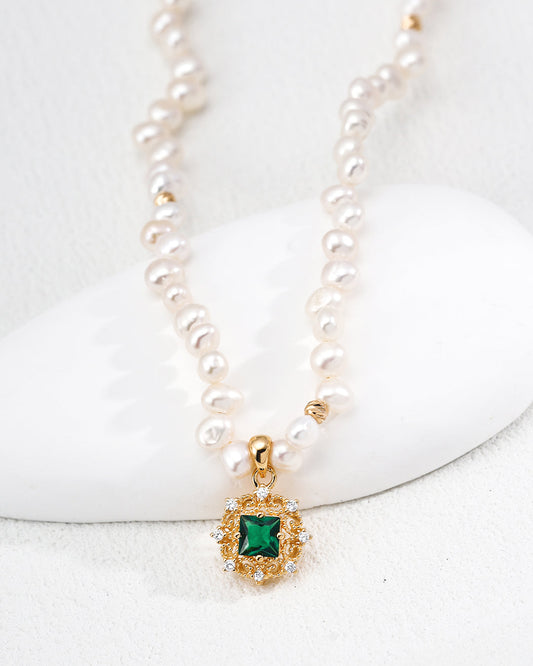 Regal Green Energy Pearl Necklace